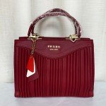 Prada Milano Ladies Hand Bag 2 Piece With Leather Stripe QB00293