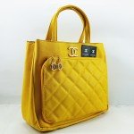 Chanel Ladies Bag 2 Piece Yellow Color QB00491