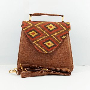 Ladies Hand Bag With Leather Stripe QB00317