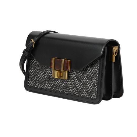 Charles & Keith CK2-80781405 Replica Ladies Hand Bag Black Color With Leather Stripe