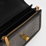 Charles & Keith CK2-80781405 Replica Ladies Hand Bag Black Color With Leather Stripe