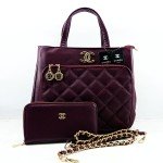 Chanel Ladies Bag 2 Piece Magenta Color QB00493