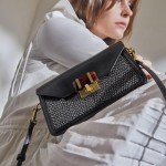 Charles & Keith CK2-80781405 Replica Ladies Hand Bag Black Color With Leather Stripe