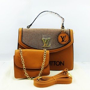 LV Ladies Hand & Shoulder Bag 2 Peice Yellow Color QB00526