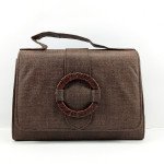 Ladies Leather Hand Bag With Leather Stripe QB00308