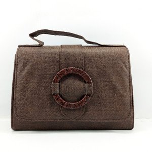 Ladies Leather Hand Bag With Leather Stripe QB00308