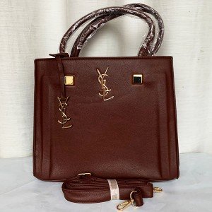 YSL Ladies Hand Bag 3 Piece With Leather Stripe QB00296