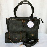 Prada Ladies Hand Bag 2 Piece With Leather Stripe QB00288