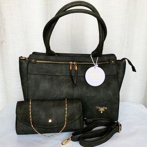 Prada Ladies Hand Bag 2 Piece With Leather Stripe QB00288