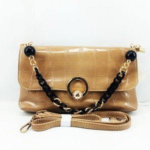 Ladies Hand & Shoulder Purse Golden Color QB00528