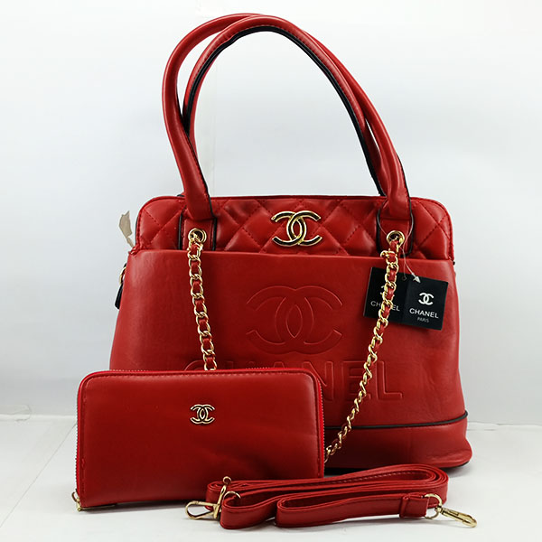 Chanel Ladies Bag 2 Piece Red Color QB00496