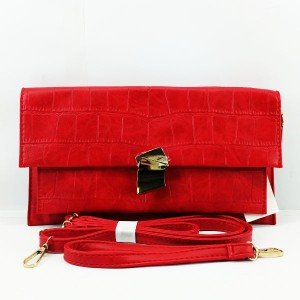 Ladies Hand & Shoulder Purse Red Color QB00531