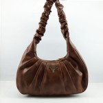 Prada Ladies Hand Bag Dark Brown Color QB00324