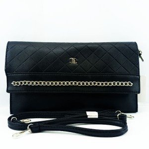 Ladies Hand & Shoulder Purse Black Color QB00532