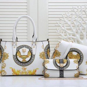 Versace Ladies Hand Bag 3 Piece White Color QB00222