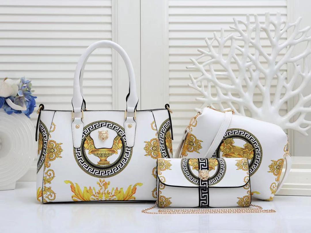 Versace Ladies Hand Bag 3 Piece White Color QB00222