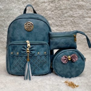 Shoulder Bags For Girls Light Green Color 3 Piece QB00114