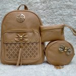 Shoulder Bags For Girls Light Brown Color 3 Piece QB00112