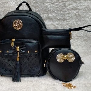 Shoulder Bags For Girls Black Color 3 Piece QB00110