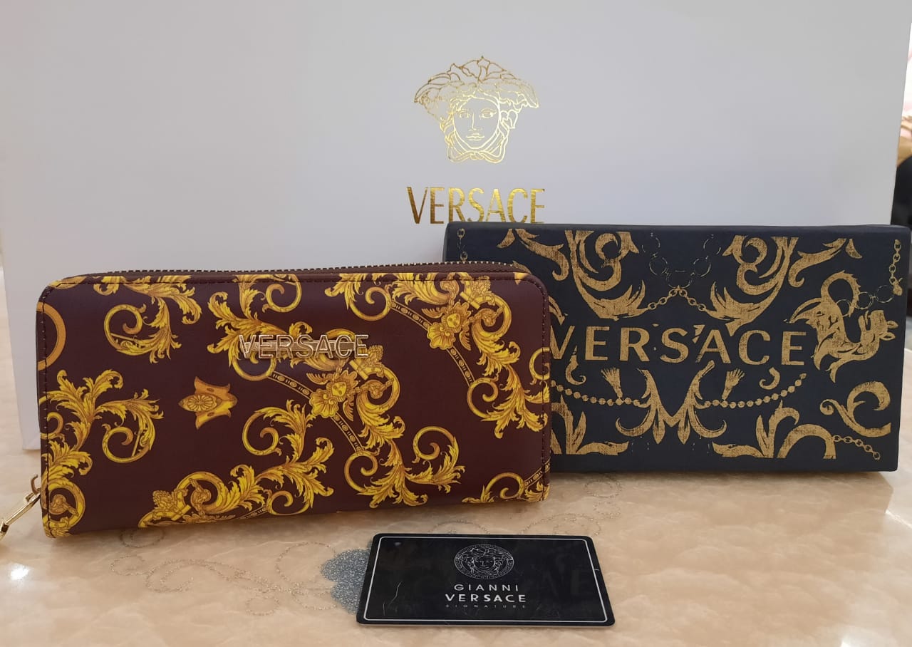 Versace Ladies Purse Brown and Gold Color QB00115