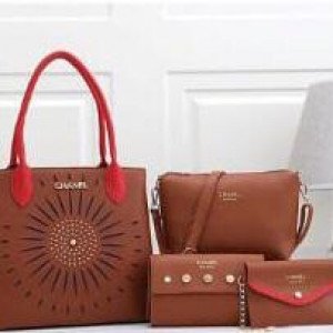 Chanel Ladies Bag 4 Piece Brown Color QB00107