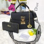 Dior Ladies Bag 2 Piece Black Color QB00124
