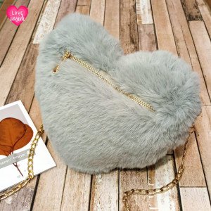 Ladies Shoulder Bag Love Style Grey Color QB00143