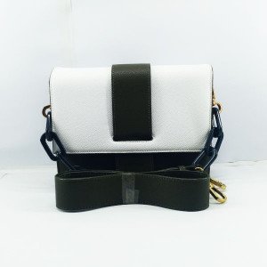 Charles & Keich Ladies Shoulder Bag With Chain &  Leather Stripe QB00376