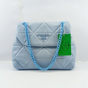 Prada Ladies Shoulder Bag With Chain & Leather Stripe QB00379