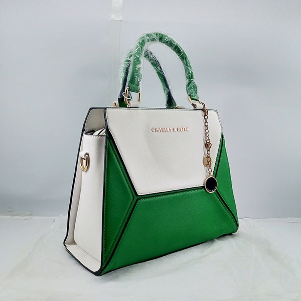 Charles & Keith Ladies Shoulder Bag 2 Piece With Leather Stripe QB00403
