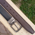 Genuine Leather Double Side Belt With Buckle For Men QBL032