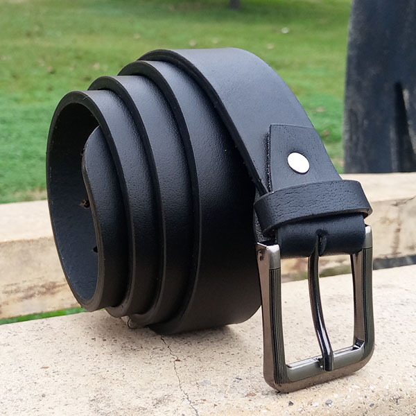 Genuine Leather Belt Black Color With Buckle For Men QBL015