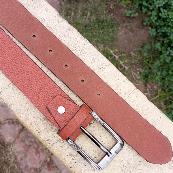 Genuine Leather Belt Mustard Color With Buckle For Men QBL049