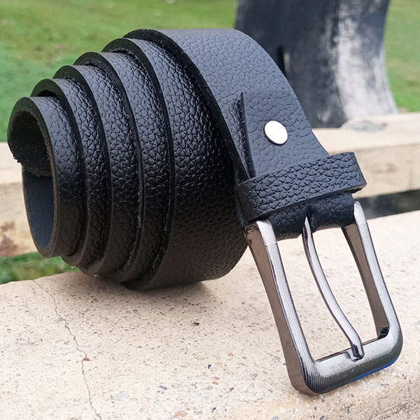 Genuine Leather Belt Black Color With Buckle  For Men QBL022