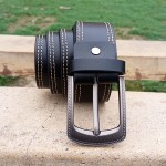 Genuine Leather Belt For Men Black Color With Buckle QBL012