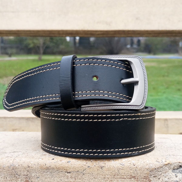 Genuine Leather Belt For Men Black Color With Buckle QBL012