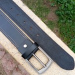 Genuine Leather Belt For Men Black Color With Buckle QBL012