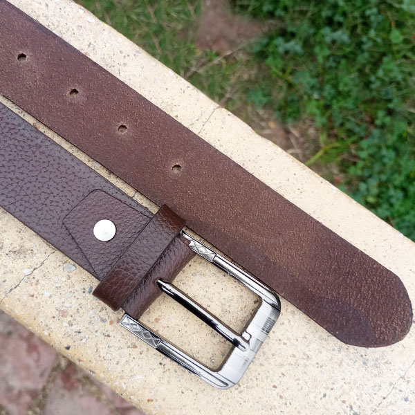 Genuine Leather Belt Brown Color With Buckle  For Men QBL021