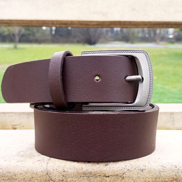 Genuine Leather Belt Brown Color With Buckle For Men QBL020