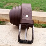 Leather Brown Belt with Silver Shine Buckle