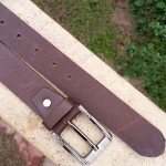 Leather Brown Belt with Silver Shine Buckle