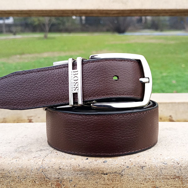 Genuine Leather Double Side Belt Crocodile Style With Buckle For Men QBL053