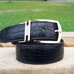 Genuine Leather Double Side Belt Crocodile Style With Buckle For Men QBL054