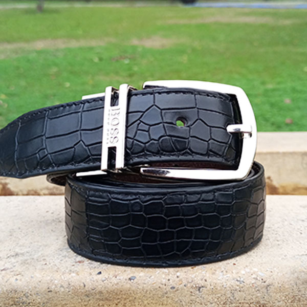 Genuine Leather Double Side Belt Crocodile Style With Buckle For Men QBL054