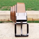 Genuine Leather Double Side Belt Mustard Color With Buckle For Men QBL055