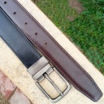 Genuine Leather Belt Black & Brown Color 2 Side With Buckle For Men QBL016