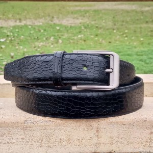 Genuine Leather Belt Crocodile Style With Buckle For Men QBL039