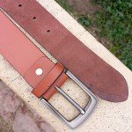 Genuine Leather Belt  Mustard Color With Buckle For Men QBL013