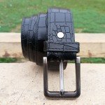 Genuine Leather Belt Black Color With Buckle Crocodile For Men QBL051