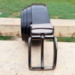 Genuine Leather Belt Double Side Black & Brown Color With Buckle For Men QBL052